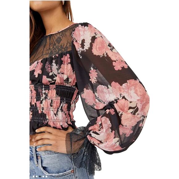Free people lace floral top - Picture 3 of 6